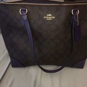 Coach brown/purple Sig Zip Tote